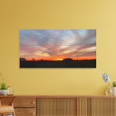 Mooie zonsondergang over de velden canvas afdruk (Insitu (Woonkamer))