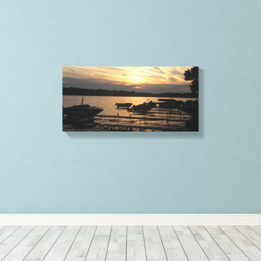 Mooie zonsondergang over het meer Ontario Fair Hav Canvas Afdruk (Insitu (Houten vloer))