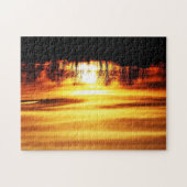 Mooie zonsondergang over het veld legpuzzel (Horizontaal)