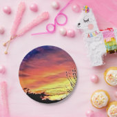 Mooie zonsondergang papieren bordje (Feest)