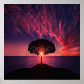 Mooie zonsondergang poster