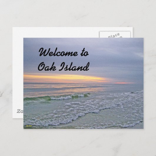 Mooie zonsondergang rond het eiland Oak Briefkaart (Voorkant / Achterkant)