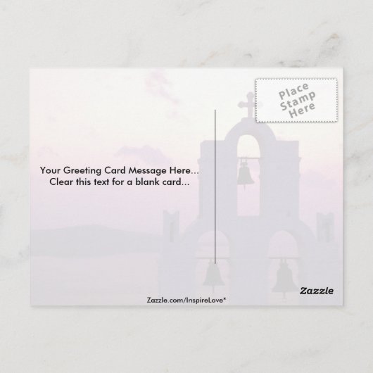 Mooie zonsondergang: Santorini Fira bij zonsonderg Briefkaart (Achterkant)