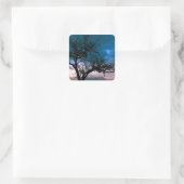 Mooie Zonsondergang Schilderachtig Landschap Fotog Vierkante Sticker (Tas)