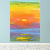 Mooie zonsondergang tinten canvas afdruk (Insitu (Houten vloer))