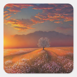 Mooie zonsondergang vierkante sticker