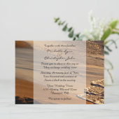 Mooie zonsondergang, zandstrand, Surven bruiloft u Kaart (Staand voorkant)