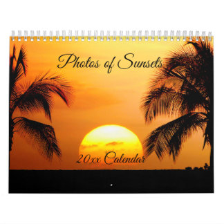 Mooie Zonsondergangen stranden Oceans Palms Kalender