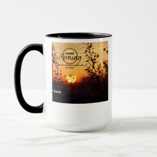 Mooie Zonsopgang Goedemorgen Koffiemok Mok