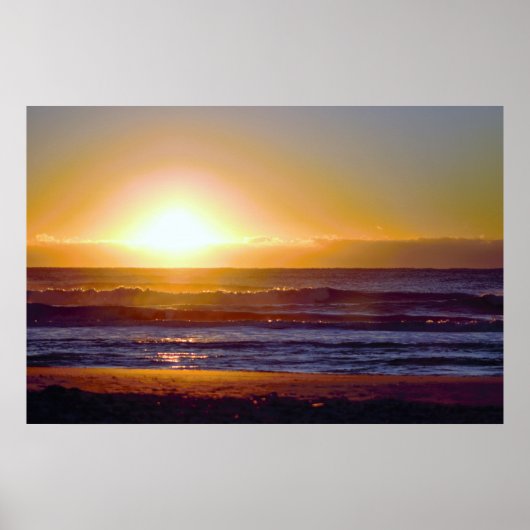 Mooie zonsopgang op de Seashore-foto Poster (Voorkant)
