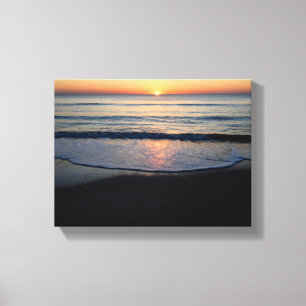 Mooie zonsopgang over de oceaan canvas afdruk