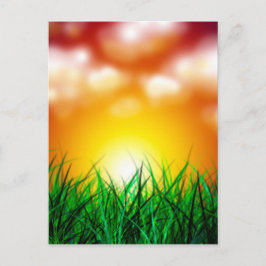 Mooie zonsopgang over een grasveld briefkaart