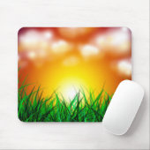 Mooie zonsopgang over een grasveld muismat (Met muis)