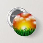 Mooie zonsopgang over een grasveld ronde button 5,7 cm (Voorkant /achterkant)