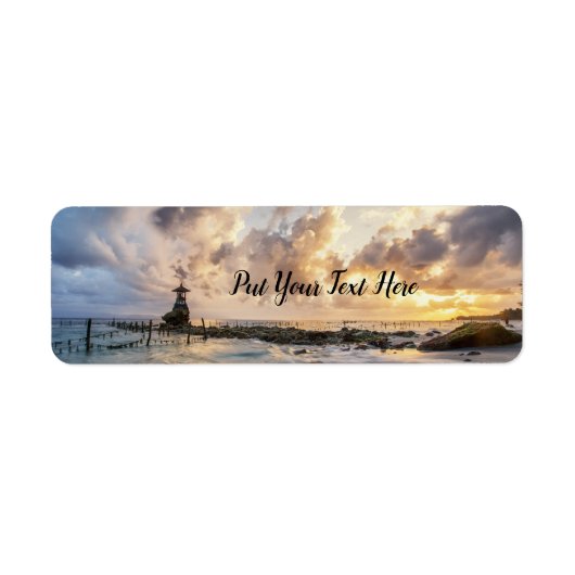 Mooie zonsopgang over het strand - Nusa Penida Bal Etiket (Voorkant)