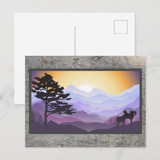 Mooie zonsopgang over landschapskunst in berggebie briefkaart (Voorkant / Achterkant)
