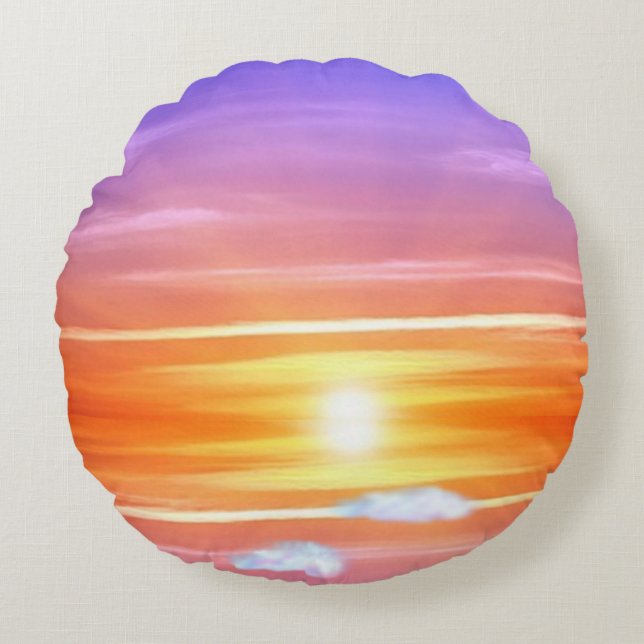 Mooie Zonsopgang Ronde Kussen (Voorkant)
