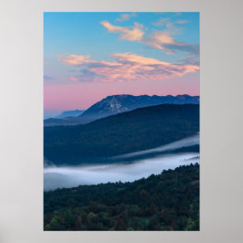 Mooie zonsopgang uitzicht op Nanos vanuit Šilentab Poster