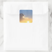 Mooie zonsopgang vierkante sticker (Tas)