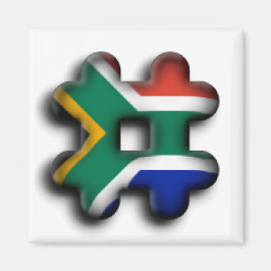 Mooie Zuid-Afrika Hashtag Vlag Patroon Kunst Magneet