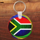 Mooie Zuid-Afrika Nationale vlag kleuren Motief Sleutelhanger (Voorkant)