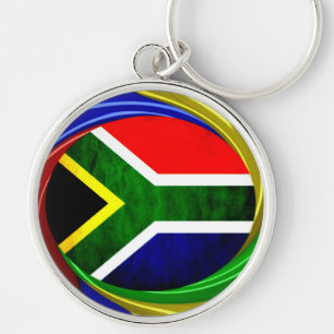 Mooie Zuid-Afrika Nationale vlag kleuren Motief Sleutelhanger