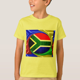 Mooie Zuid-Afrika Nationale vlag kleuren Motief T-shirt