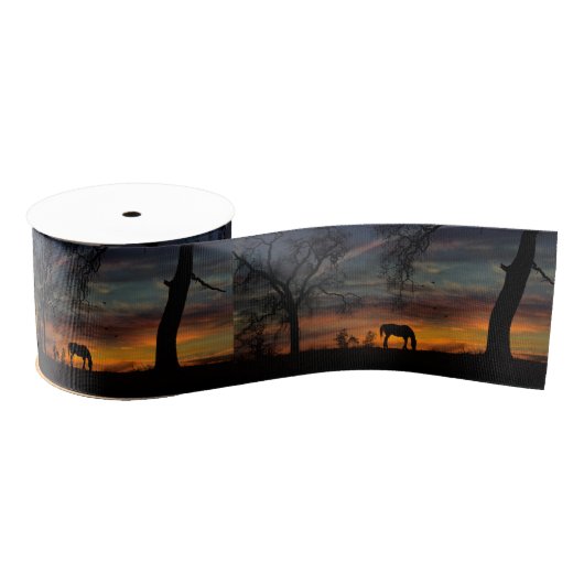 Mooie Zuidwest-Sunset en Horse Ribbon Grosgrain Lint (Spoel)