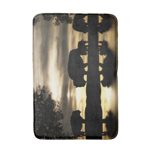 Mooie Zuidwestelijke Bathmat met buffels Badmat (Voorkant Verticaal)