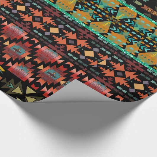 Mooie zuidwestelijke stijl gewatteerde look cadeaupapier (Hoek)