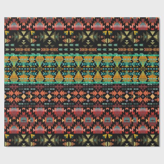 Mooie zuidwestelijke stijl gewatteerde look cadeaupapier (Vlak)