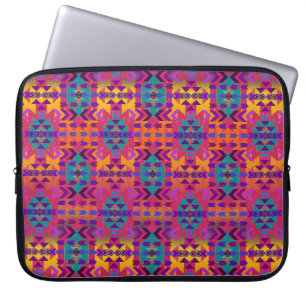 Mooie Zuidwesterse Stijl Patroon Roze  Laptop Sleeve
