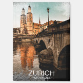 Mooie  Zürich Zwitserland City Uitzicht Magneet (Voorkant)