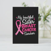 Mooie zuster Breast Cancer Survivor Brother Kaart (Staand voorkant)