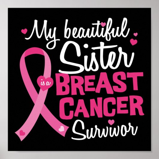 Mooie zuster Breast Cancer Survivor Brother Poster (Voorkant)