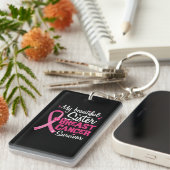 Mooie zuster Breast Cancer Survivor Brother Sleutelhanger (Voorkant Rechts)