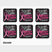 Mooie zuster Breast Cancer Survivor Brother Vierkante Sticker (Vel)