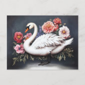 Mooie Zwaan  Bloemen Schilderij Briefkaart (Voorkant)