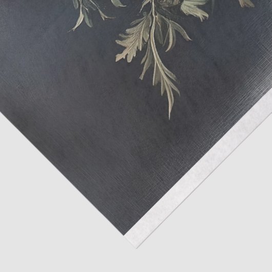 Mooie Zwaan Bloemen Schilderij Decoupage Tissuepapier (Detail)