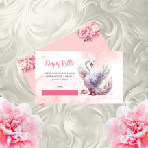 Mooie zwaan bloemenluier Baby shower Raffle