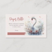 Mooie zwaan bloemenluier Baby shower Raffle Informatiekaartje (Voorkant)