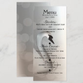 Mooie zwaan Elegant Custom Wedding Menu Kaart (Voorkant / Achterkant)