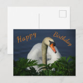 Mooie Zwaan Gelukkige Verjaardag Ansichtkaart Briefkaart (Voorkant / Achterkant)
