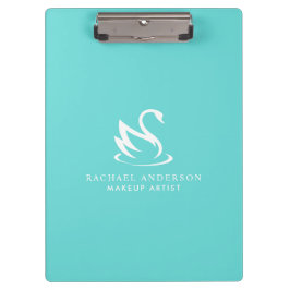 Mooie Zwaan Minimalistische Logo en Naam Klembord