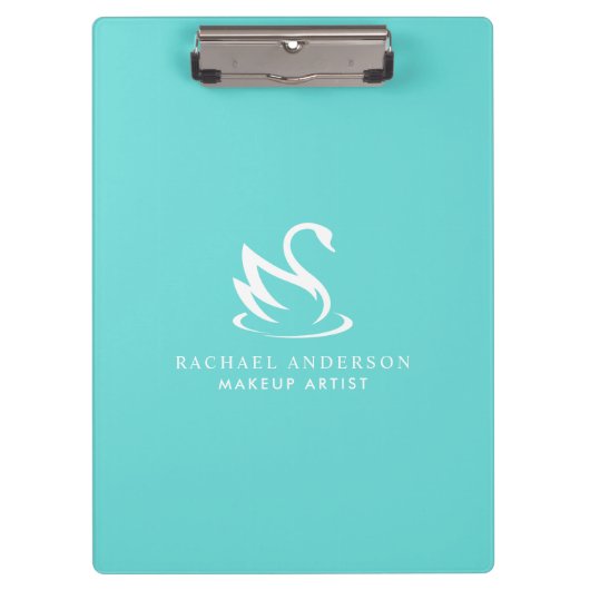 Mooie Zwaan Minimalistische Logo en Naam Klembord (Voorkant)