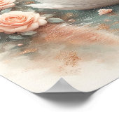Mooie Zwaan & Rozen Schilderij Poster (Hoek)
