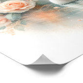 Mooie Zwaan & Rozen Schilderij Poster (Hoek)