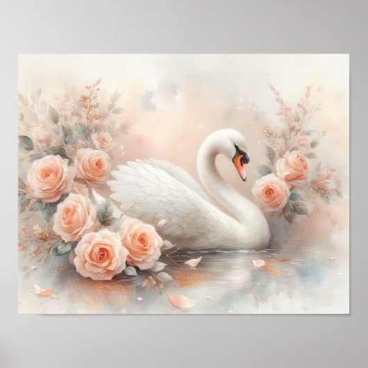 Mooie Zwaan Schilderij Poster (Voorkant)