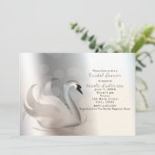 Mooie Zwaan Zilver Chic Elegante Uitnodigingen (Staand voorkant)