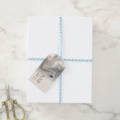 Mooie Zwand White en Silver Elegant Custom Favor Cadeaulabel (Met Touw)